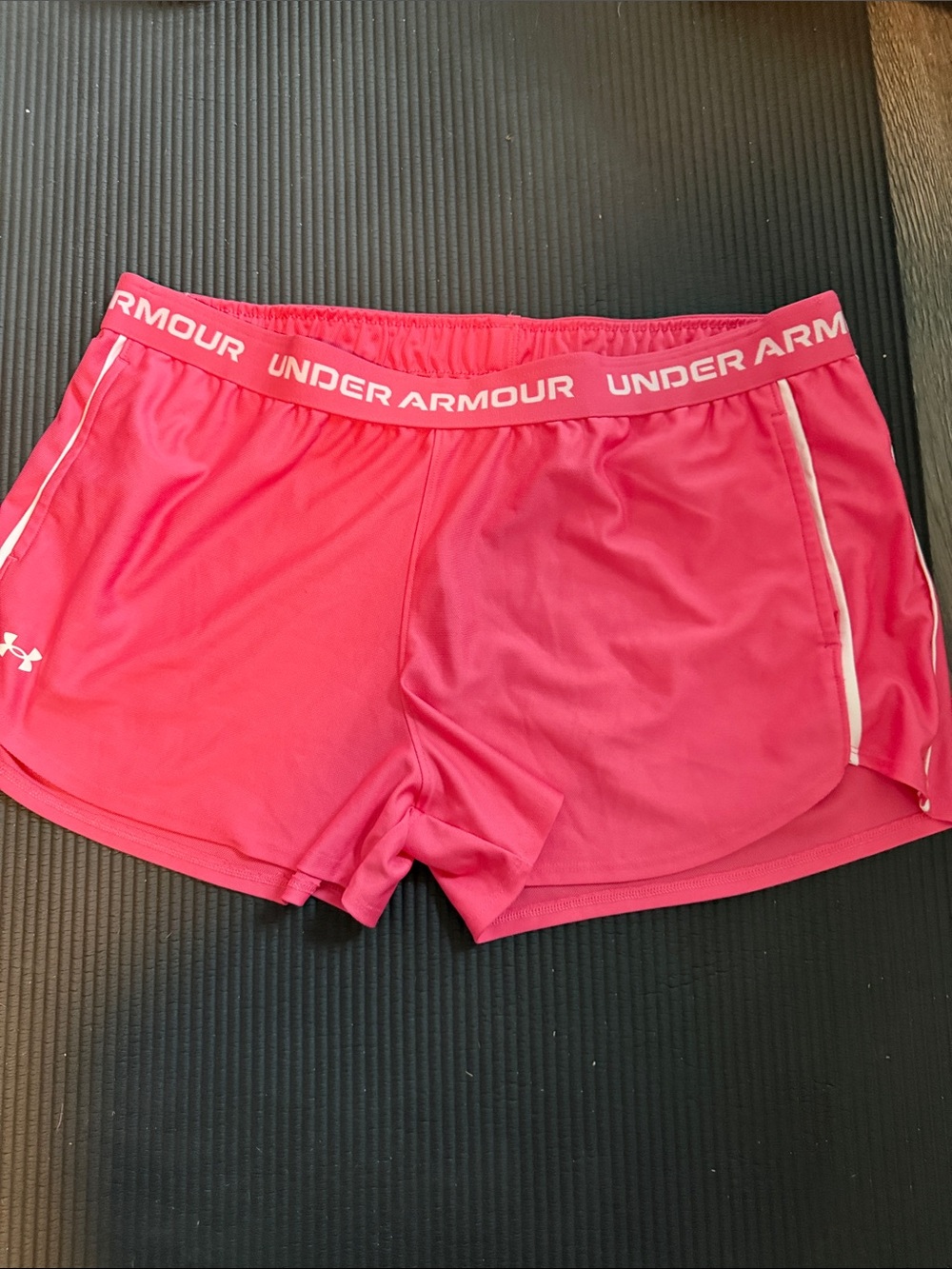 Under Armour Bright Pink Women's Athletic Shorts with Logo Waistband